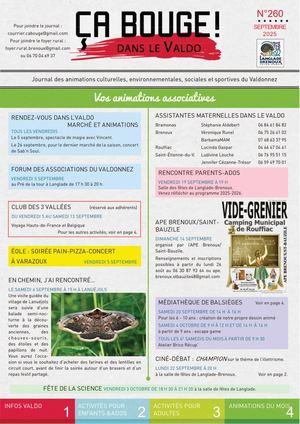 Journal ca bouge dans le valdo septembre 2025
