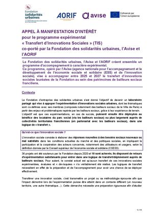 Dossier Prėsentation AMI bailleurs