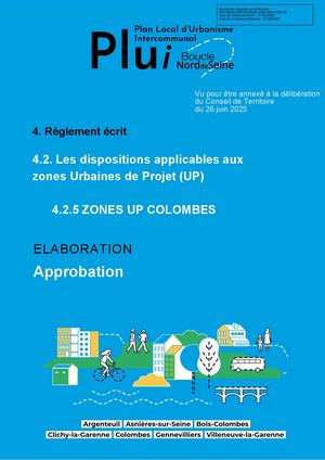 4 2 5 Règlement Zones UP - COLOMBES - Approuvé.