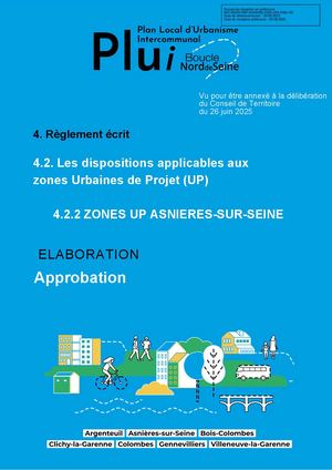 4 2 2 Règlement Zones UP - ASNIERES  - Approuvé.