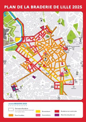 Plan de la braderie de Lille 2025