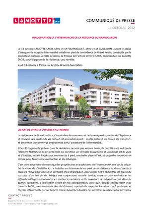 Lamotte Sacib inaugure l'Intermarché de la résidence du Grand Jardin - 11 octobre 2022