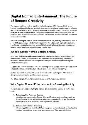 Digital Nomad Entertainment The Future Of Remote Creativity