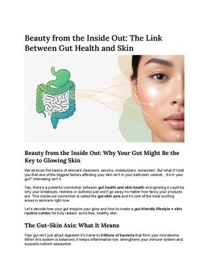 Beauty From The Inside Out The Link Between Gut Health And Skin