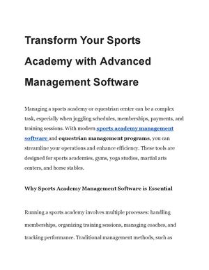 Transform Your Sports Academy With Advanced Management Software