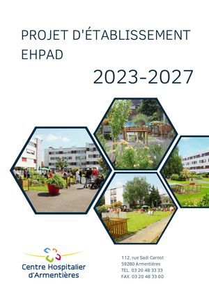 Projet établissement Ehpad 2023 2027