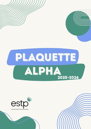 Plaquette Alpha ESTP 2025/2026