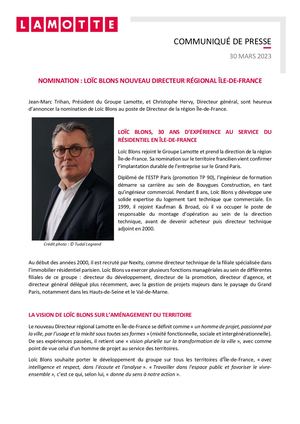 Loïc Blons, nouveau Directeur régional Île-de-France - 30 mars 2023