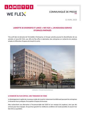Lamotte lance « We Flex », un service d’espaces partagés - 12 avril 2023