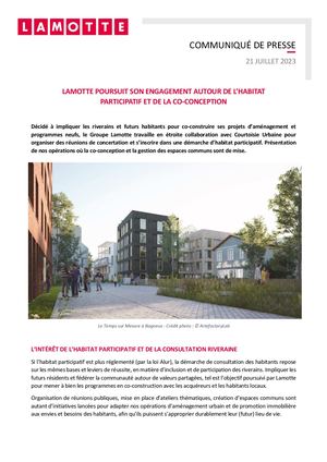 Lamotte poursuit son engagement autour de l’habitat participatif et de la co-conception - 21 juillet 2023