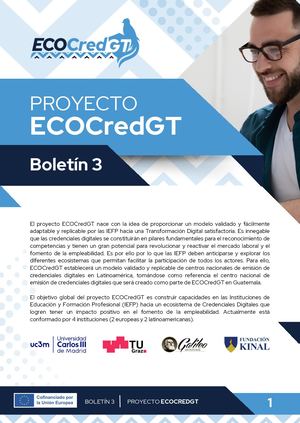 Boletín No. 3 Proyecto ECOCredGT