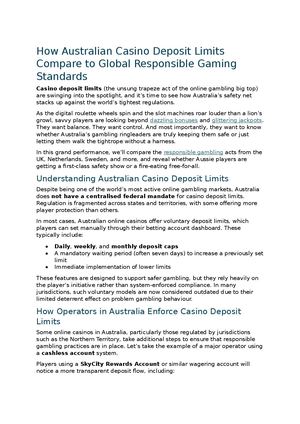 Australian Deposit Limits