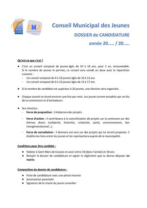 Dossier Candidature CMJ 2025