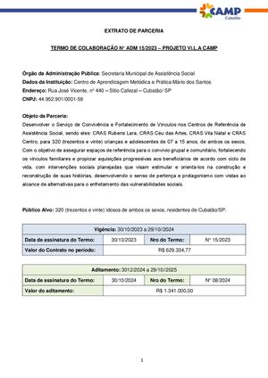 3 0 Extrato Da Parceria Vila Camp