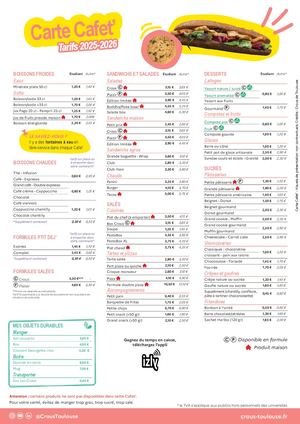Carte Cafet' 2024-2025
