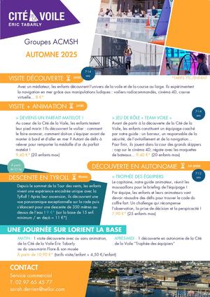 Groupes ACMSH Cité de la Voile Automne 2025