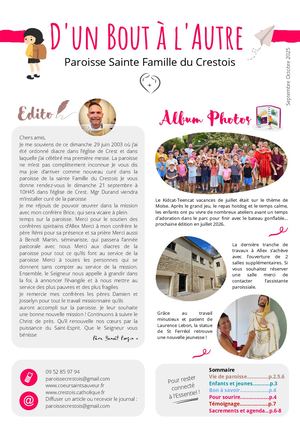 D'Un Bout A L'Autre septembre octobre 2025