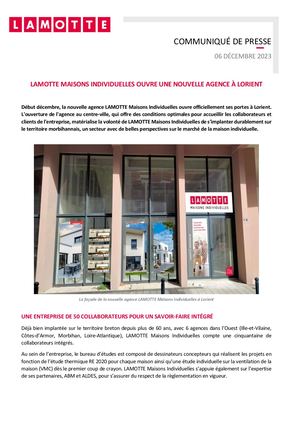 Lamotte Maisons Individuelles ouvre une nouvelle agence à Lorient - 6 décembre 2023