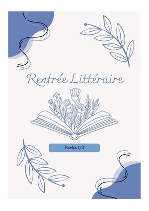 Rentrée Littéraire Septembre 2025 Partie 1/2
