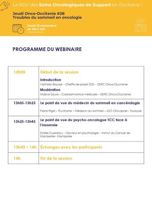 Programme Jo2 #28 Troubles Sommeil Oncologie