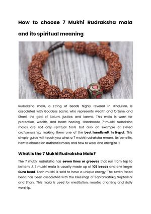 How To Choose 7 Mukhi Rudraksha Mala And Its Spiritual Meaning
