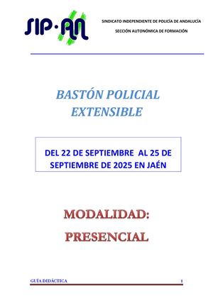 Guia Didáctica BASTÓN POLICIAL EXTENSIBLE Jaen