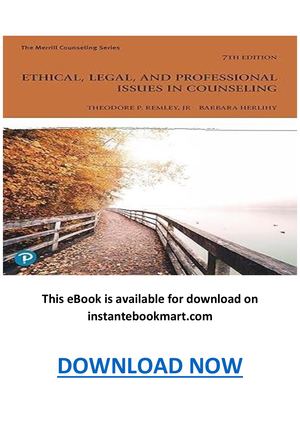 Ethical, Legal, And Professional Issues In Counseling 7th Edition Pdf