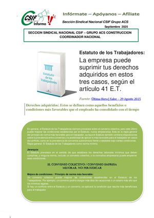 Csif Informa Laboral E T La Empresa Puede Suprimir Tus Derechos Adquiridos En Estos Tres Casos, Según El Artículo 41 E T Compressed