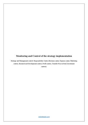 Calaméo - Monitoring And Control Of The Strategy Implementation