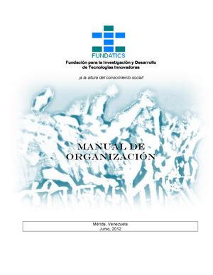 Manual De Organización FUNDATIC's ing. Richard José Rodríguez Salazar