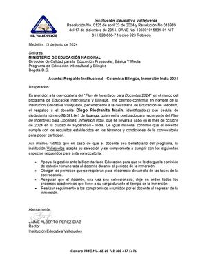 Convocatoria La India 2024