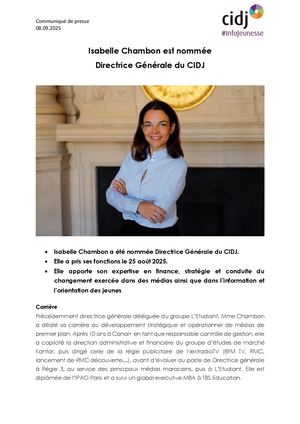 CP Isabelle Chambon Directrice Generale du CIDJ