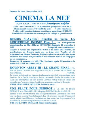 Programme La Nef Grenoble