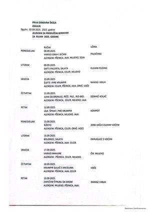 školska kuhinja Produženi 9 2025