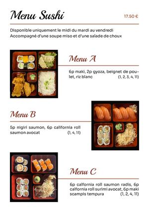 Menu Sushi