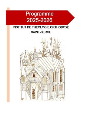 Livret académique Institut Saint-Serge 2025 2026