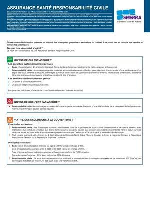 Fiche IPID - PACK EN FRANCE GLOBAL - SMERRA