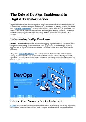The Role Of Dev Ops Enablement In Digital Transformation