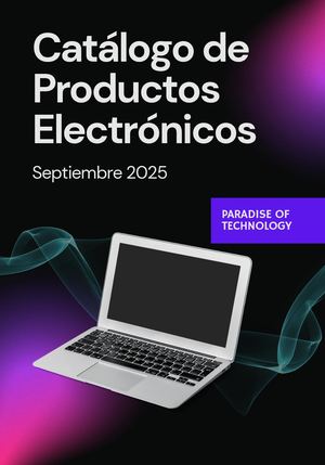 Revista Catálogo Productos Tecnológicos Moderno Negro
