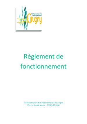 Réglement De Fonctionnement Epd (Validé Instances Avril 2024)