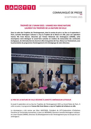 Vannes Ma Vraie Nature lauréat du Trophée de la Nature en ville - 10 septembre 2025