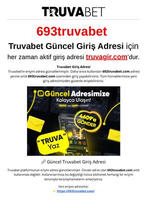 Truvabet Güncel Giriş Adresi - 693truvabet