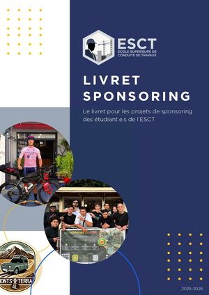 Livret Sponsoring Étudiant(e) ESCT