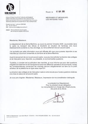 Artisans Taxis Département