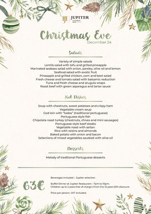 Menu Christmas Eve | Jupiter Algarve Hotel