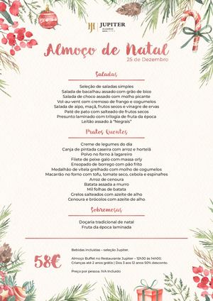 Menu Almoço de Natal | Jupiter Algarve Hotel