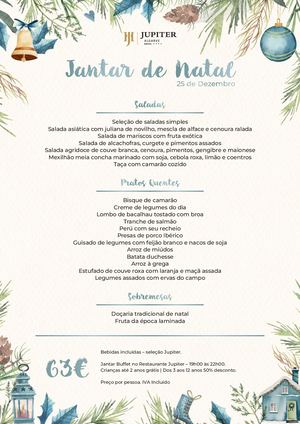 Menu Jantar de Natal | Jupiter Algarve Hotel