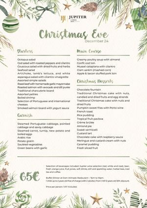 Menu Christmas Eve | Jupiter Lisboa Hotel