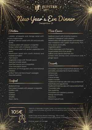 Menu Réveillon 25/26 | Jupiter Lisboa Hotel