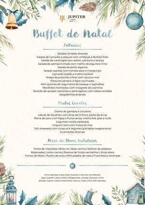 Menu Buffet de Grupos de Natal | Jupiter Lisboa Hotel